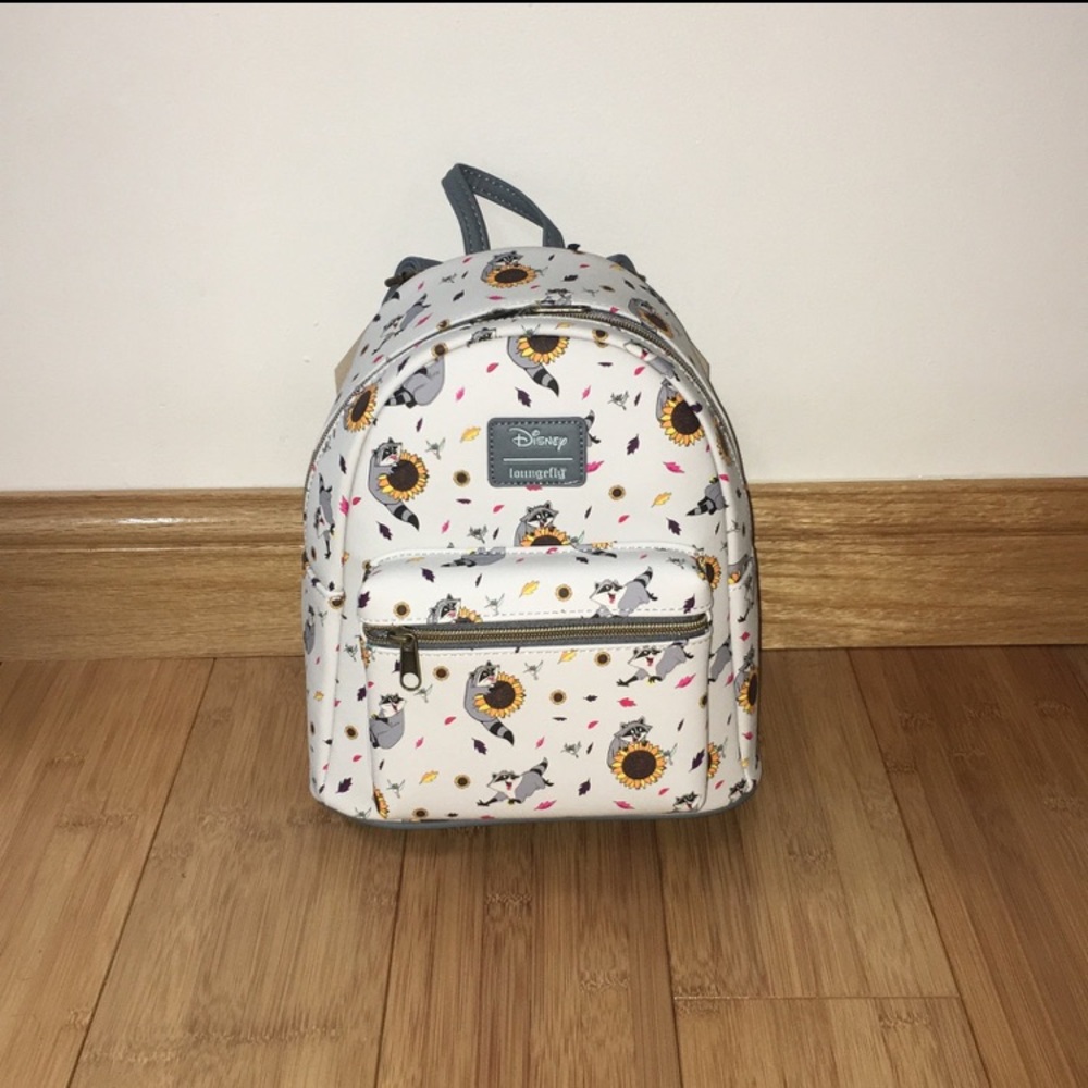 NWT Loungefly Disney Pocahontas: Sunflowers Meeko & Flit Mini Bookbag